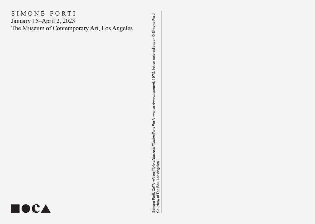 Simone Forti: Postcard (Illuminations)