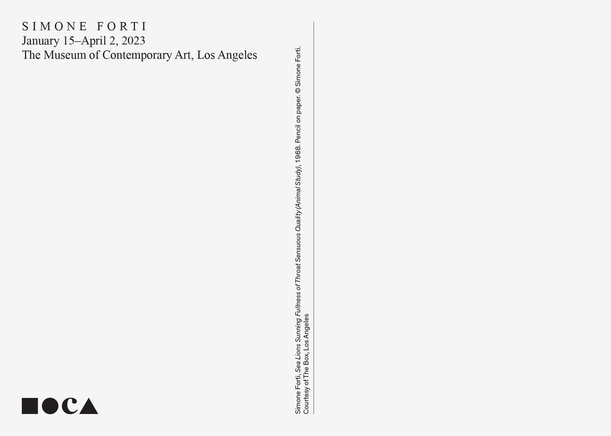 Simone Forti: Postcard (Sea Lions)